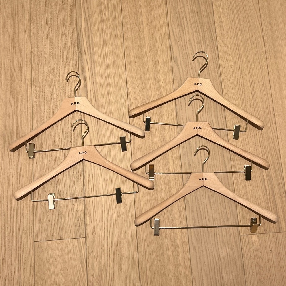 Pack of 5 Authentic A.P.C. Cedar Wood Pants Hangers 18”